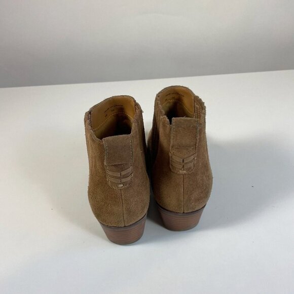 Jack Rogers Womens Liddy Suede Leather Ankle Bootie Brown 6 Scalloped Pull On - Picture 4 of 10